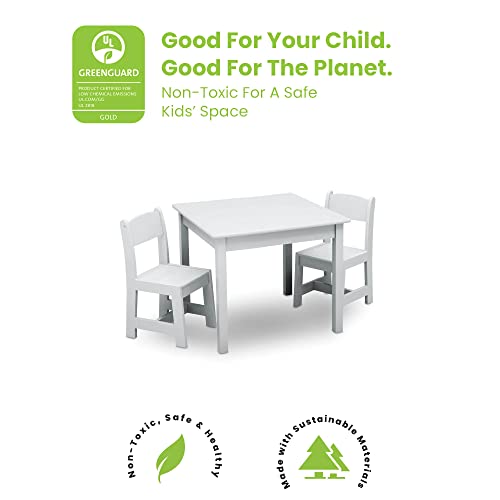 Delta Children MySize Kids Wood Table and Chair Set (2 Chairs Included) - Ideal for Arts & Crafts, Snack Time, & More - Greenguard Gold Certified, Delta Children