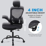 10 Pack Ergonomic Office Chair with 3D Adjustable Headrest, Mesh Home Office Desk Chairs with Lumbar Support & Flip-Up Armrests for Office, Home and Conference Room(10 Pack) Flysky