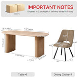 Valivestia 70.8 Inch Oval Dining Table Set for 6, Modern Kitchen Tables with 4 Upholstered Chairs for Dining Room Kitchen Living Room Valivestia