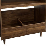 Crosley Furniture Liam Turntable Record Player Stand with Storage for Vinyl Records, Mid Century Modern, Walnut Crosley Furniture