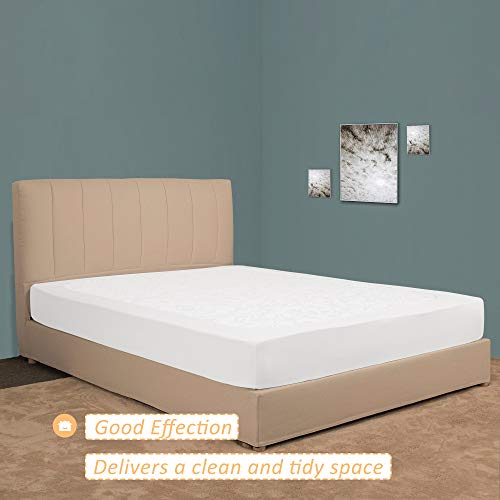 Stretch Jersey Box Spring Cover Wrap Around, Bed Skirt Alternative, Ultra Soft & Wrinkle Resistant, Queen/Queen XL, White Mrs Awesome