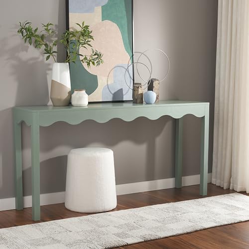 SAFAVIEH Home Collection Lilith Farmhouse French Country Sage Wavy Console Table for Entryway, Living Room, Foyer SAFAVIEH