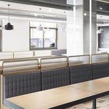 Countertop Low Fence Divide, Restaurant Decorative Partitions Grille,Dividers for Dining Areas,Gold Stainless Steels Frame Tempered Glass Panel, for Office, Restaurant, Hotel Bar (39.4 * 11.8IN) HLHHDFC