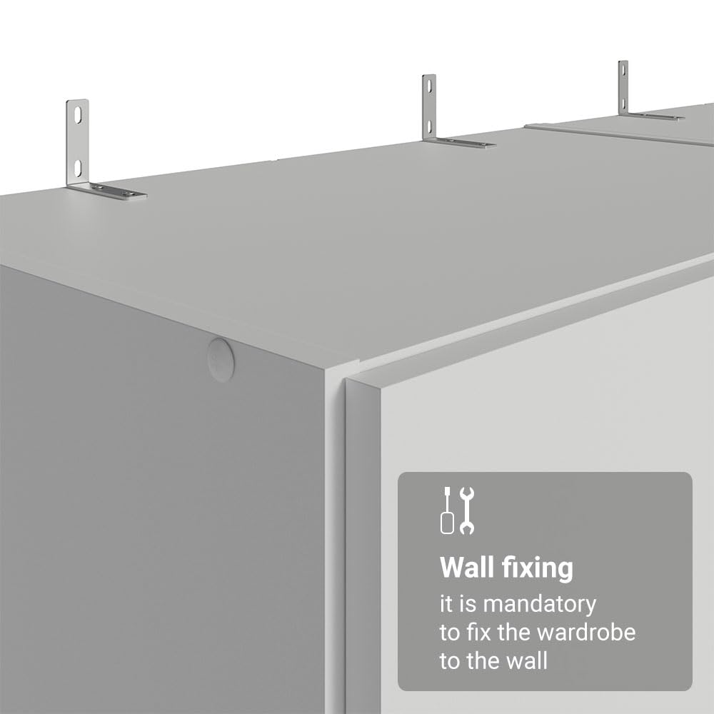 Madesa Wardrobe Armoire Closet, 6 Doors 4 Drawers, 94 Inch Wooden Bedroom Storage Cabinet with Shelves and Hanging Space, White Madesa