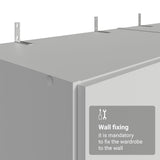 Madesa 4 Doors 2 Drawers Wardrobe Set, Armoire Closet Storage Cabinet, 63" L Wooden Clothing Organizer with Shelves and Hanging Space, White Madesa