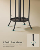 SONGMICS Coat Rack Freestanding, Coat Rack with Umbrella Holder, Metal Coat Rack Stand with 12 Hooks, for Entryway, Hallway, Living Room, Bedroom, Ink Black URCR011B01 SONGMICS