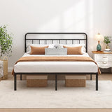 Ziguxiao Queen Bed Frame with Classic Headboard,Strong Metal Slats Support,Under Bed Storage Space,No Box Spring Needed,Easy to Assemble,Black Ziguxiao