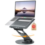 Nulaxy Telescopic 360 Rotating Laptop Stand for Desk Adjustable Height Swivel Pull Out Design Ergonomic Laptop Riser Standing Desk Converter Fits All 10-17" Laptops Computer MacBook, Gray Nulaxy