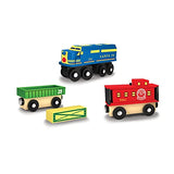 MasterPieces Wood Train Sets - Lionel Santa Fe Cargo 3 Piece Train Set - Officially Licensed Toddler & Kids Toy Masterpieces