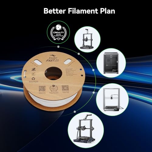 Creality High Speed PLA Filament 1.75mm Black 2Kg, 3D Printer Filament for 300mm/s 3D Printing, Rapid PLA Dimensional Accuracy +/- 0.02 mm 1Kg Cardboard Spool(2.2lbs) for FDM 3D Printers(Black&Black) Creality