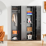 INTERGREAT Metal Locker for Employee with Lock, 72" H Employee Locker Storage Cabinets with Single Door, Steel Storage Lockers for Home Office,Gym,School (Black) INTERGREAT