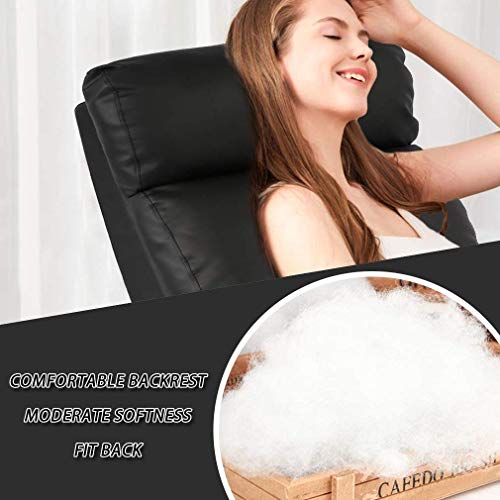 Pazidom Recliner Chair, Massage Chair Reclining Chair Sofa Lounge Chair Living Room Chair with Footrest, PU Leather Reading Chair Lounge Chair for Home Room, Black Pazidom
