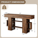 Einhomn 63 Inches Entryway Table, Wooden Console Table with Storage, Narrow Sofa Table Behind Couch, Farmhouse Long Entry Hallway Tables for Entrance, Foyer, Living Room, Rustic Brown Einhomn