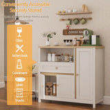 Viaozutis Storage Cabinet with Doors and Drawers,Kitchen Storage Cabinets，with Drawer and Adjustable Shelf（White） Viaozutis