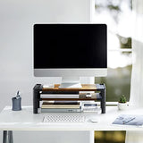 HUANUO Monitor Stand Computer Riser, Monitor Stand for Desk with Adjustable Height and 2 Platforms, Ergonomic Computer Riser, Monitor Riser for Laptops and Monitors HUANUO