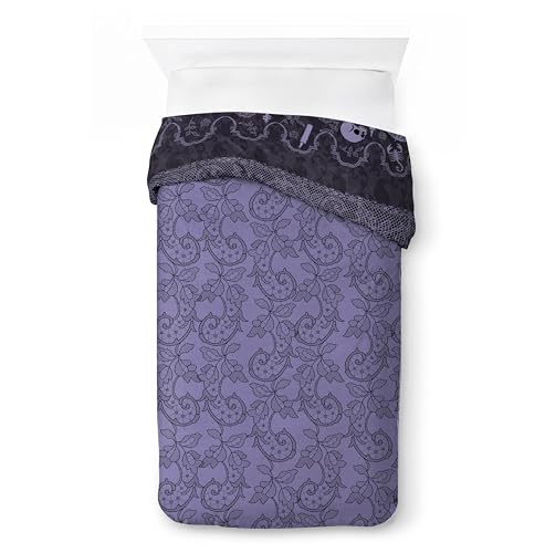 Jay Franco Kids Duvet Cover Set with Sham & Pillowcase – Ultra-Soft Linen Feel Bedding for Room Decor, Cover ONLY Comforter NOT Included, Purple - Wednesday, 2 Piece Twin Jay Franco