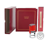 Corporate Kit (Red) - Binder, Slipcase, Minutes & Bylaws, Stock Certificates, Index Tabs & Red R-542 Self-Inking Corprate Seal Stamp Hubco