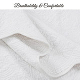 Cozy Line Home Fashions 100% Cotton Victorian Medallion Solid White Matelasse Embossed Bedding Quilt Set, Reversible Lightweight Bedspread, Coverlet for All Season (Blantyre - White, Queen - 3 piece) Cozy Line Home Fashions