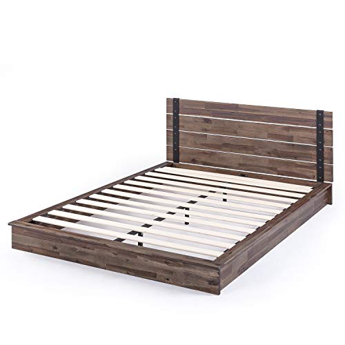 ZINUS Brock Acacia Wood and Metal King Platform Bed Frame - No Box Spring Needed, Easy Assembly - WoodArtSupply