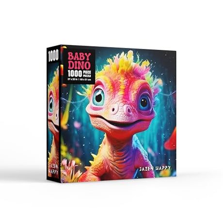 Jigsaw Puzzle for Adults and Families - 1000 Pieces - Baby Dinosaur - Jazen Happy - 27x20 inch - Poster Included Puzzle Jazen Happy