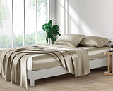 Lanest Housing Silk Satin Sheets, Queen Size Satin Bed Sheet Set with Deep Pockets, Cooling Soft and Hypoallergenic Satin Sheets Queen - Taupe Lanest Housing