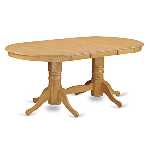 East West Furniture VAAN9-OAK-C 9 Piece Dining Table Set Includes an Oval Dining Room Table with Butterfly Leaf and 8 Linen Fabric Upholstered Chairs, 40x76 Inch, Oak East West Furniture