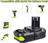 FERRYBOAT 2Pack 3600mAh P102 Replacement for Ryobi 18V Battery Compatible with Ryobi 18 Volt Battery Lithium-ion P102 P103 P104 P105 P107 P108 P109 P122 P190 FERRYBOAT