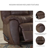 Signature Design by Ashley McGann Modern Faux Leather Manual Pull Rocker Recliner, Brown