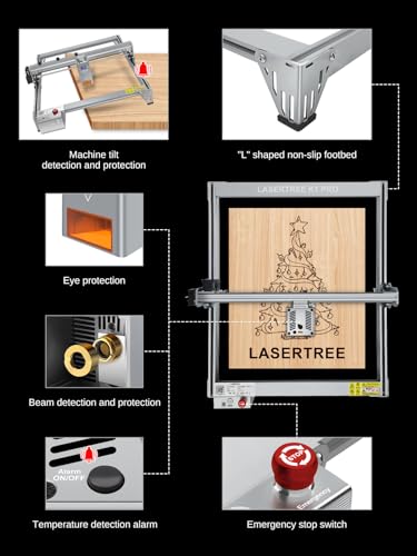 LASER TREE Laser Engraver, 30W Output Power Laser Engraver Machine with Air Assist Pump, High Precision Laser Cutter and Engraver for Wood and Metal, Paper, Acrylic, Glass, Leather etc LASER TREE