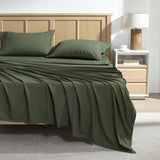 Andency King Size Sheets Set 4 Pieces, Dark Olive Green Super Soft Sheets for King Size Bed, Microfiber King Sheet, Deep Pocket Up to 16", Hotel Luxury Breathable & Cooling Bed Sheet Set Andency