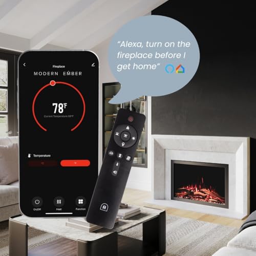 Modern Ember Highmark Traditional 33 Inch Built-in Smart Electric Fireplace Insert | Alexa/WiFi Enabled - Remote Included | Electric Firebox Heater with Multi-Color Flames | 1500W Modern Ember