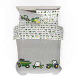 Franco Kids John Deere Farm Equipment Bedding 5 Piece Super Soft Comforter and Sheet Set, Full, (Officially Licensed Product) Franco