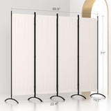 Kecreque Room Divider 4 Panel Folding Screen Portable Wall with 5 Curved Metal Feet Partition Room Dividers，6FT Wall Divider for Office Divider, Bedroom，Dressing Room,White Kecreque