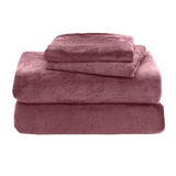 Elegant Comfort Luxuriously Soft 4-Piece Velvet Plush Flannel Sheet Set - Premium Quality - Cozy Warm, Anti-Static, Non Pilling Fuzzy Velvet Flannel Fleece Deep Pocket Sheet Set - Twin XL, Rose Elegant Comfort