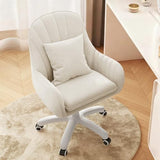 JPBSTO Cute Home Office Chair Velvet Upholstered Desk Chairs with Mid Back Swivel Adjustable Makeup Vanity Computer Chair with Wheels JPBSTO