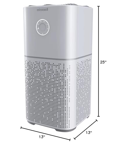 BISSELL Air180 Air Purifier For Home, Bedroom, HEPA Filter, Filters Smoke, Allergies, Pet Dander, Odor, Dust, Gray, 3496+ Bissell