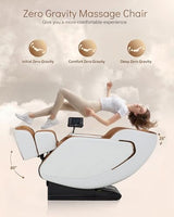 Msutree 3D Massage Chair Full Body, Zero Gravity SL-Track Shiatsu Massage Recliner Chair with Heat, AI Voice Control, Foot Rollers, Airbags, Auto Modes, Smart Screen Controller, White Msutree