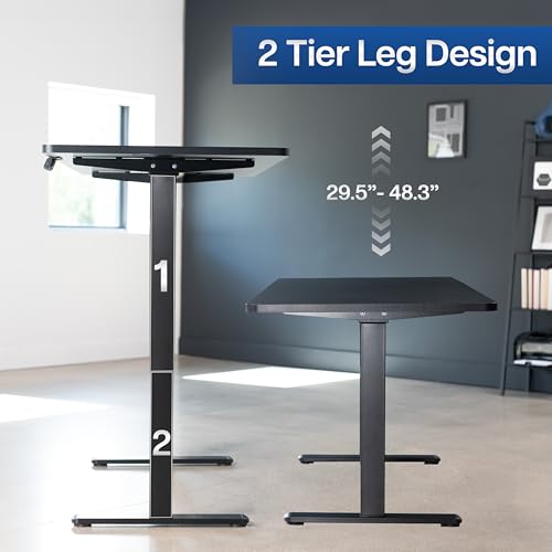 VIVO Electric 71 x 30 inch Standing Desk, Dual Motor Memory Controller Height Adjustment, E2B Series, Solid One-Piece Black Top Black Frame, DESK-KIT-E2B71B VIVO