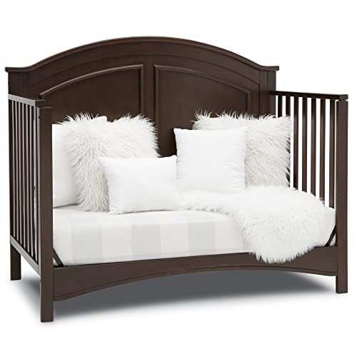 Delta Children Perry 6-in-1 Convertible Crib - Greenguard Gold Certified, Walnut Espresso - WoodArtSupply