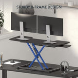 FLEXISPOT 40" Wide Standing Desk Converter Sit to Stand up Riser Height Adjustable Computer Workstation with Spacious 2-Tier Desktop, Black FLEXISPOT
