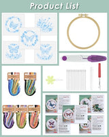 ERKOON 5 Sets Embroidery Kit for Beginners (Butterfly and Flower)