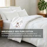 ALPSWAN Goose Feather Down Comforter Twin Size, White 100% Cotton Duvet Insert, All Season Hotel Bedding Fluffy Cotton Comforter with Corner Tabs (White, Twin) ALPSWAN