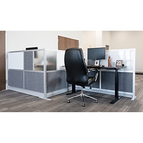 Workflow Modular Wall | Room Divider with Whiteboard, Sound Dampening, & Frosted Acrylic Panels | Expandable Office Partition for Privacy & Stability (53" x 70") S Stand Up Desk Store