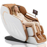 Msutree 3D Massage Chair Full Body, Zero Gravity SL-Track Shiatsu Massage Recliner Chair with Heat, AI Voice Control, Foot Rollers, Airbags, Auto Modes, Smart Screen Controller, White Msutree