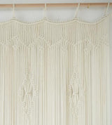 Macrame Curtain Long Cotton Window Panel Boho Curtains for Bedroom Wedding Backdrop Room Divider Doorway Closet Apartment 35''W x 70''L IOWER