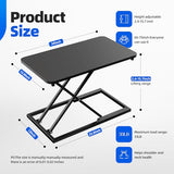 Hoodutric Standing Desk Converter Height Adjustable, Sit to Stand up Desk Riser Computer Workstation use in Laptop and Single Monitor Ergonomic Desktop Workstation for Home Office - Black Hoodutric