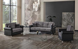 Ottomanson Convertible Sofa Bed Futon Couch with Hidden Storage & Click-Clack Sit-Sleep Conversion – Firm Support Sleeper Sofa for Living Room, Apartment & Guest Room, Gray Ottomanson