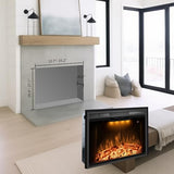 Benrocks 36” Electric Fireplace Inserts with Glass Door and Mesh Screen, Multicolor Flames & Fire Crackling Sounds, Timer, Overheating Protection Fireplace Heater, 750/1500W Benrocks