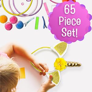 infinity treasures Headband Making kit for Girls, Fashion Headbands for Kids, DIY Hair Accessories Set with Clips and Scrunchies, Arts & Crafts Gift for Ages 5-12 Year Old- 65 pcs infinity treasures