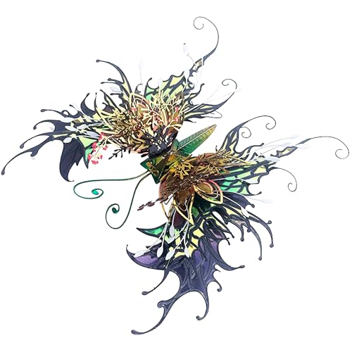 NovnZodiex 3D Metal Puzzles for Adults,Butterfly Model Building Kits,Cute Insect Design,Brain Teaser Puzzle,DIY Mechanical Assembly Kit Creative Ornament Suitable for Home Decor Art Craft (Black)